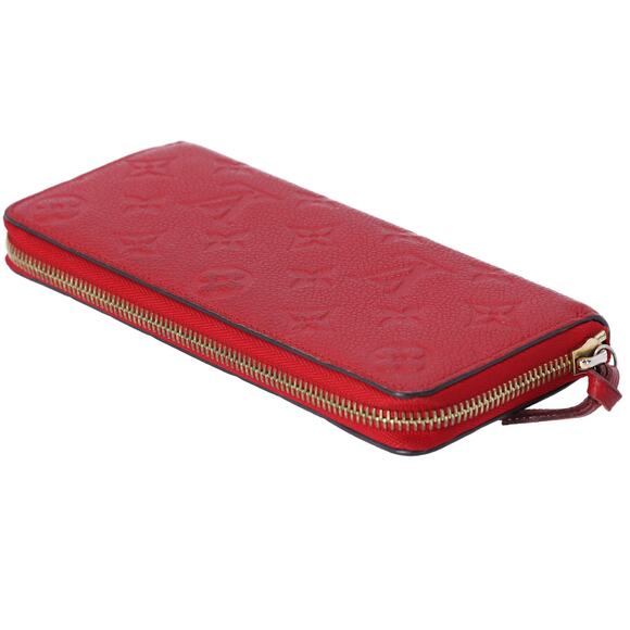 Louis Vuitton Clemence Zippy Wallet Empreinte Monogram Cerise Red Leather - Picture 5 of 9